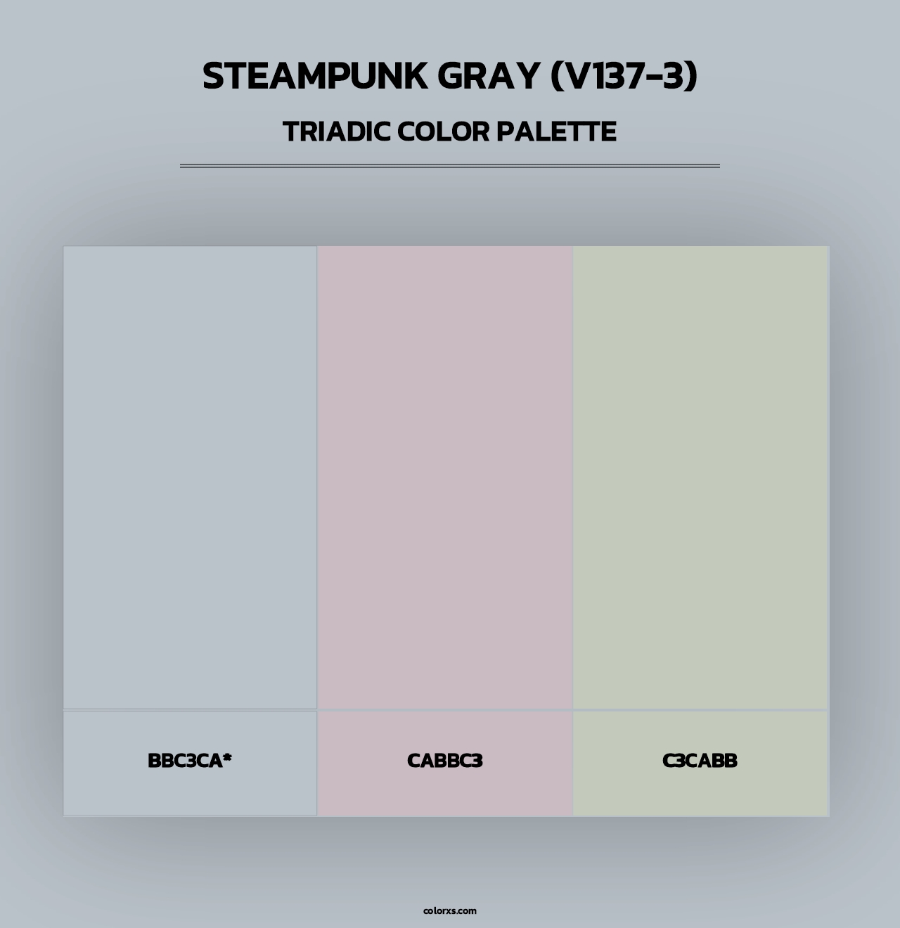 Steampunk Gray (V137-3) - Triadic Color Palette
