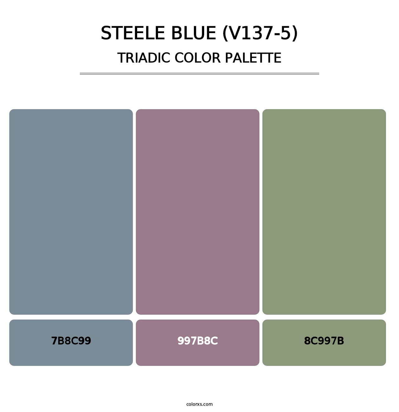 Steele Blue (V137-5) - Triadic Color Palette
