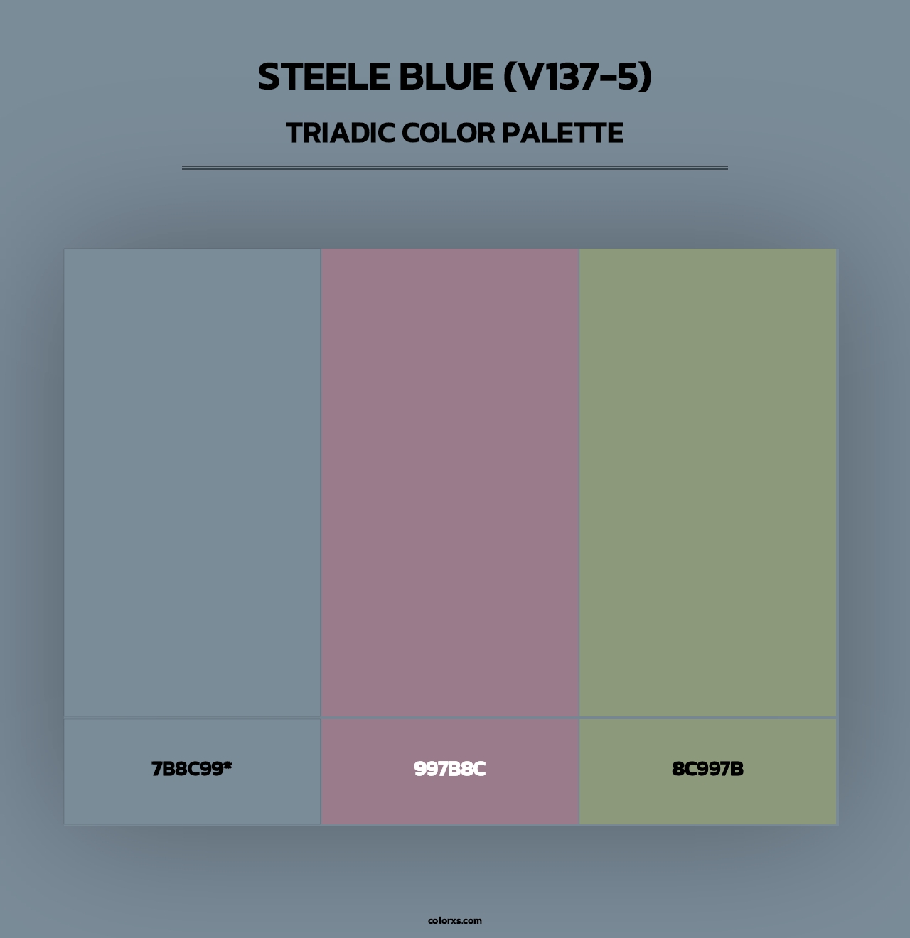 Steele Blue (V137-5) - Triadic Color Palette