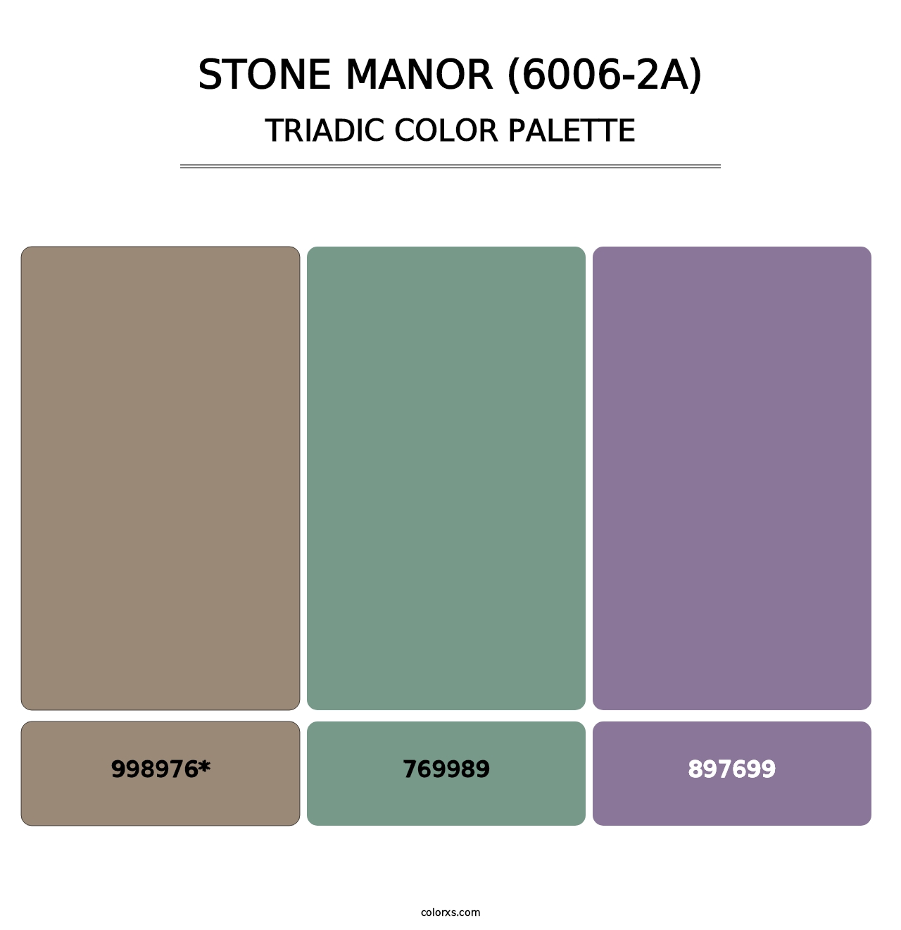 Stone Manor (6006-2A) - Triadic Color Palette