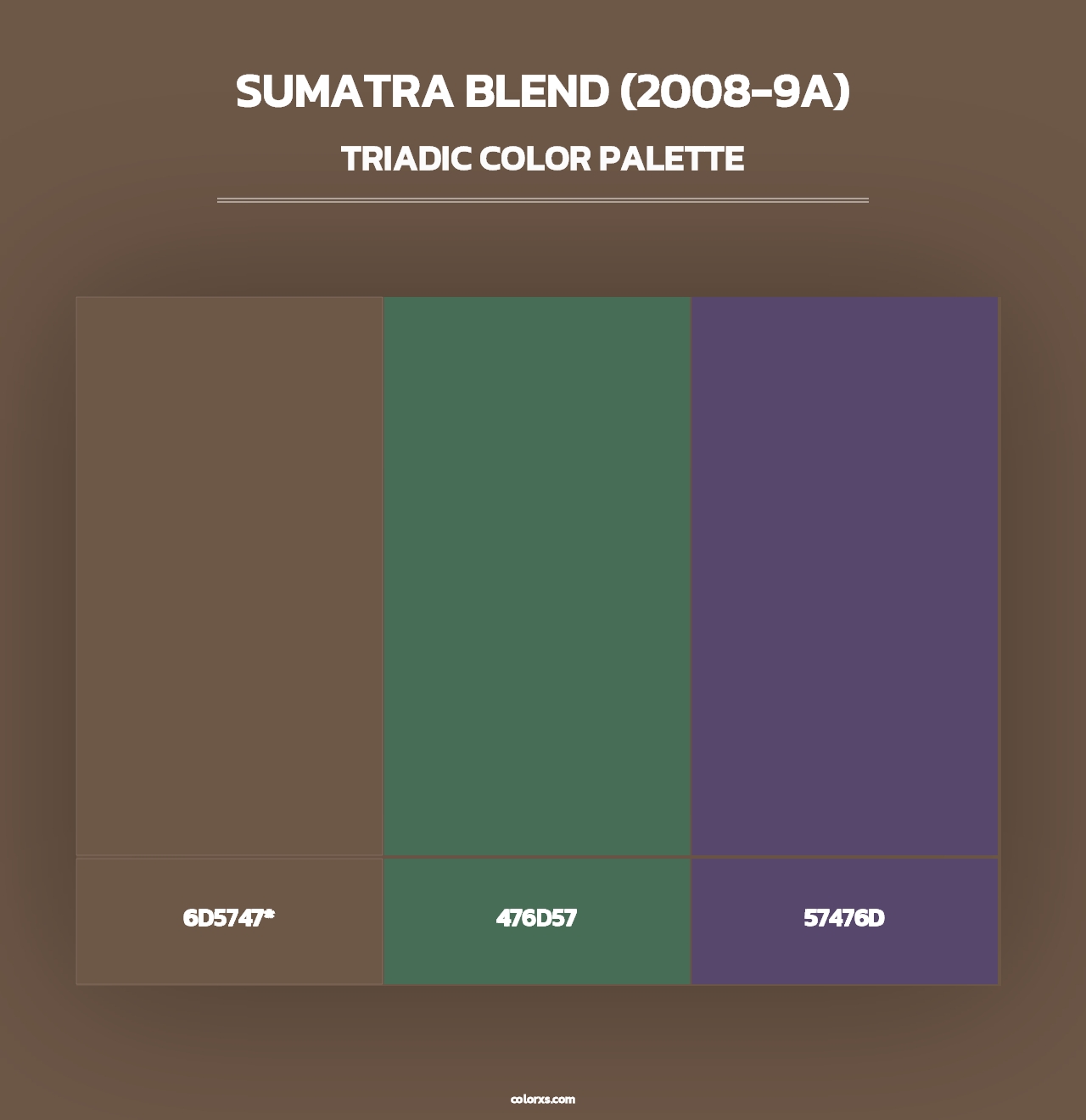 Sumatra Blend (2008-9A) - Triadic Color Palette