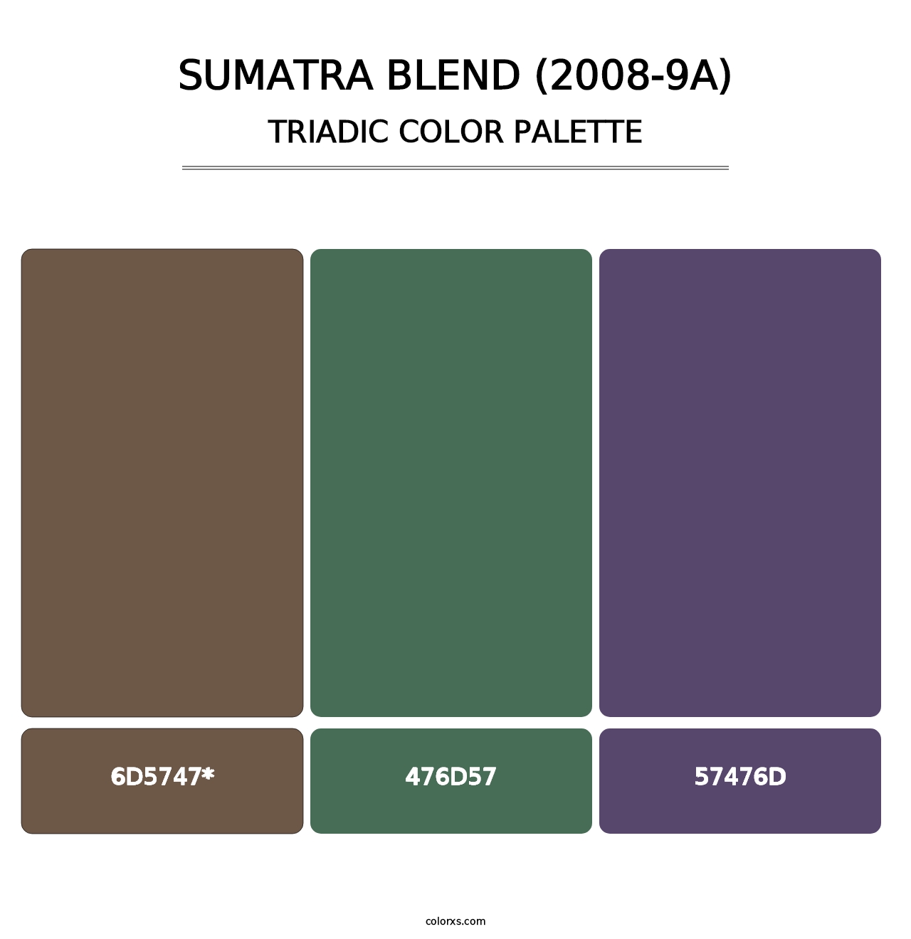 Sumatra Blend (2008-9A) - Triadic Color Palette