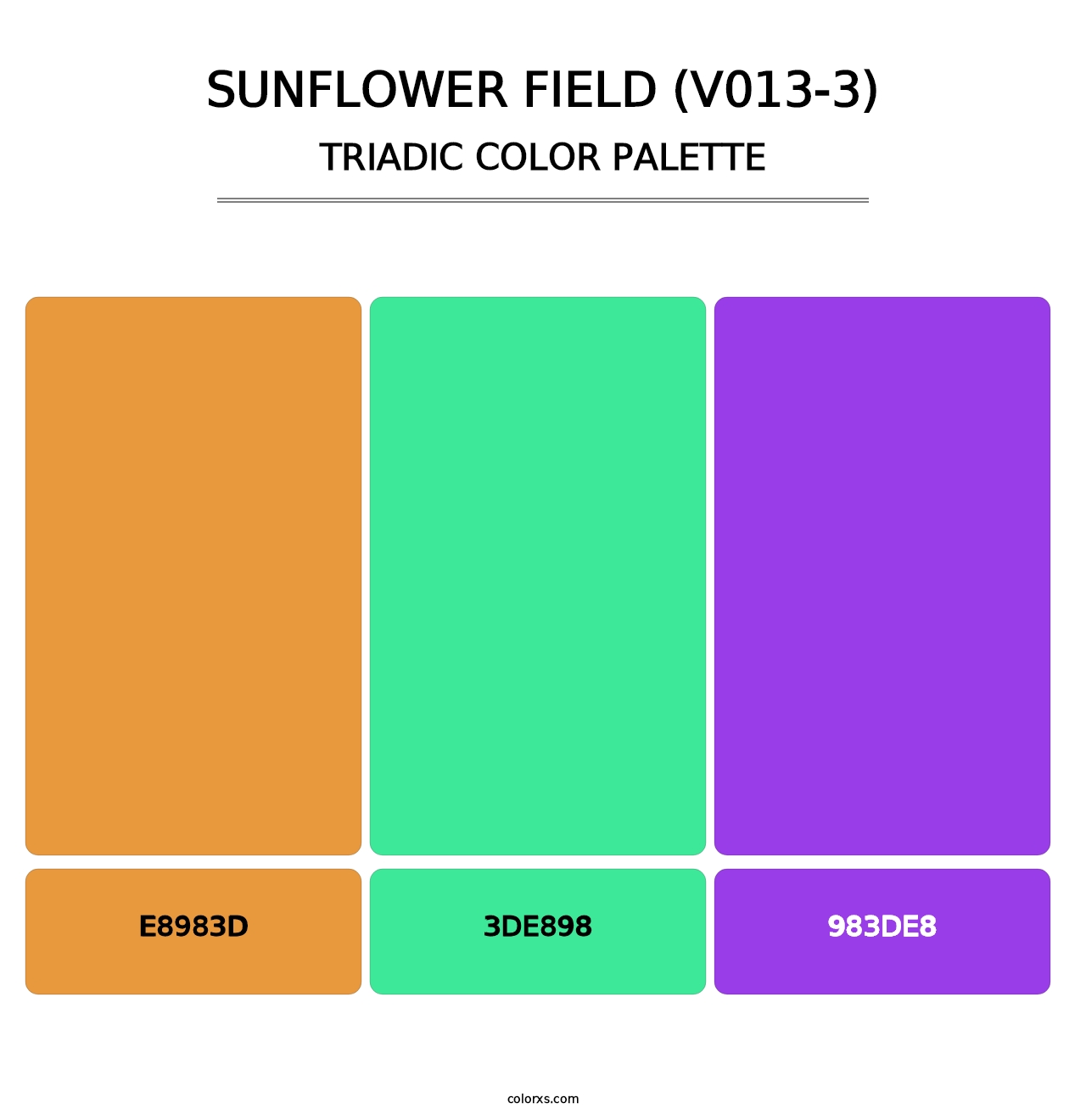 Sunflower Field (V013-3) - Triadic Color Palette