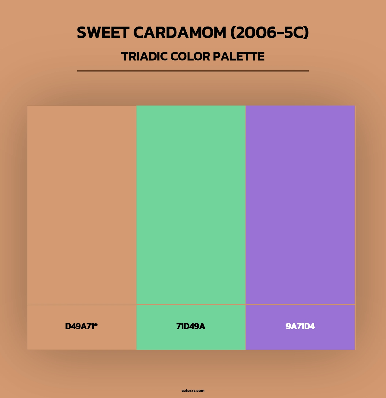 Sweet Cardamom (2006-5C) - Triadic Color Palette