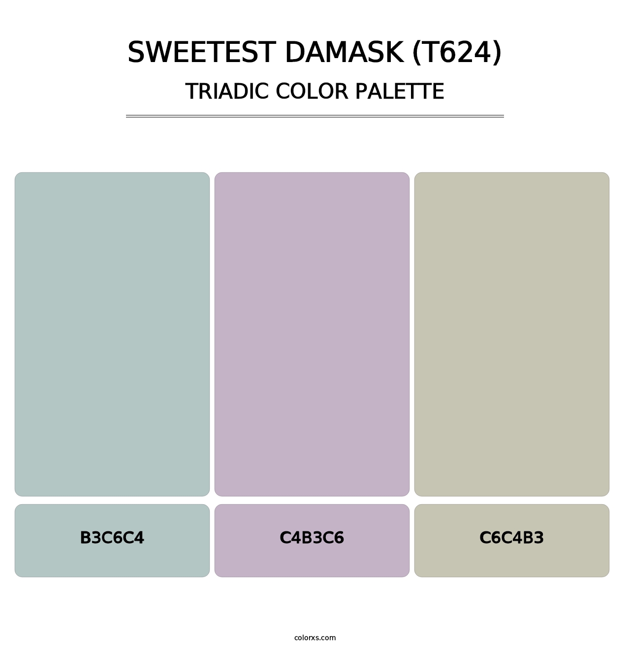 Sweetest Damask (T624) - Triadic Color Palette