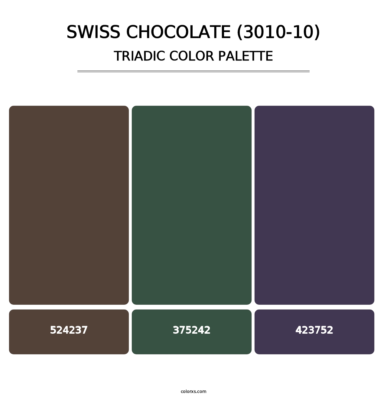 Swiss Chocolate (3010-10) - Triadic Color Palette