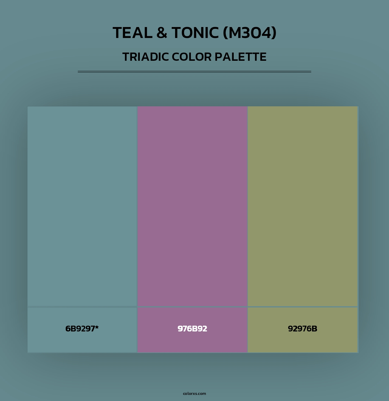 Teal & Tonic (M304) - Triadic Color Palette