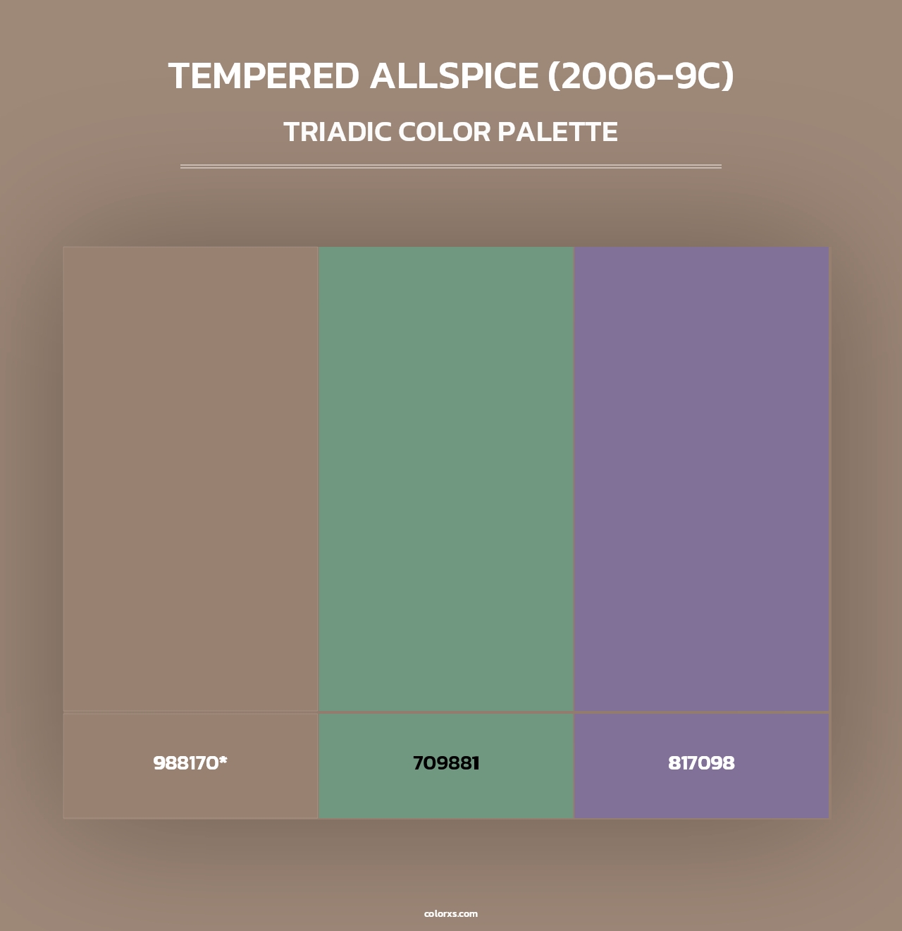 Tempered Allspice (2006-9C) - Triadic Color Palette