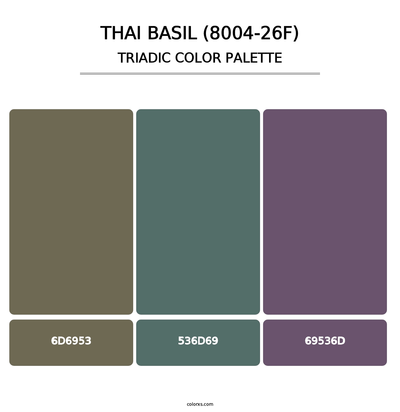 Thai Basil (8004-26F) - Triadic Color Palette