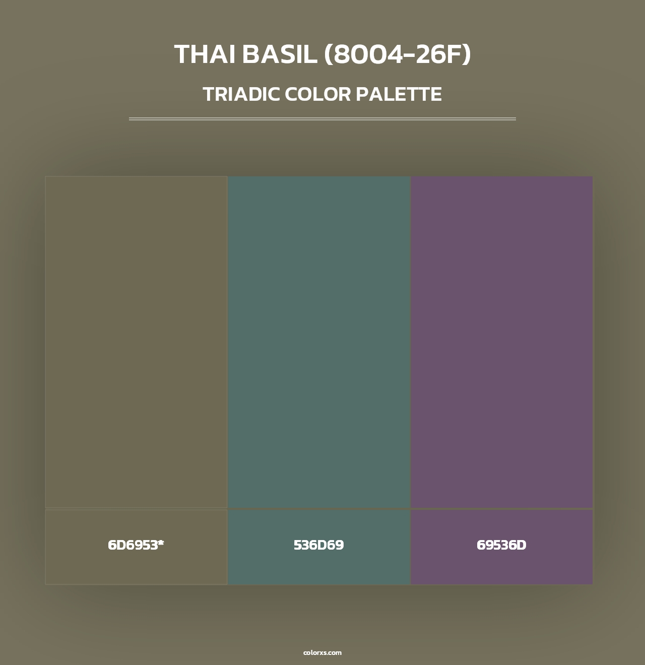 Thai Basil (8004-26F) - Triadic Color Palette