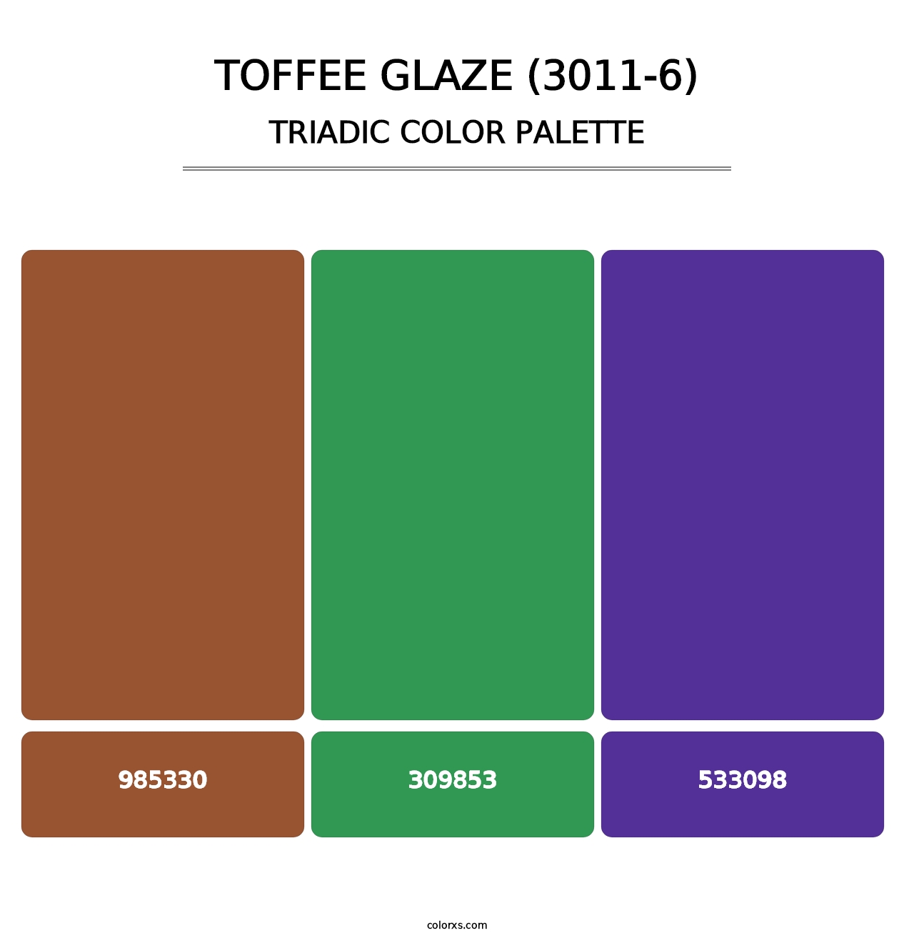 Toffee Glaze (3011-6) - Triadic Color Palette