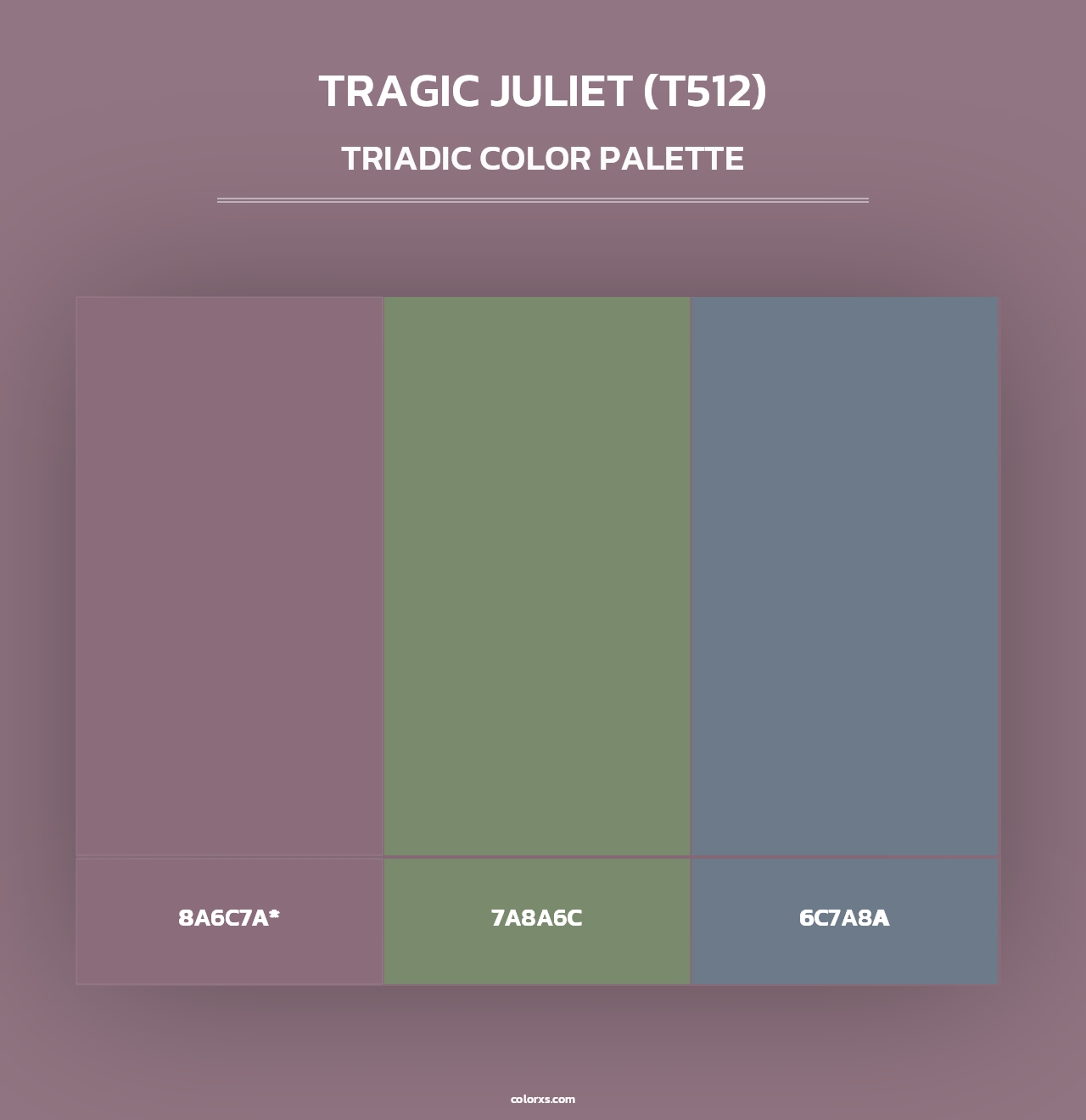Tragic Juliet (T512) - Triadic Color Palette