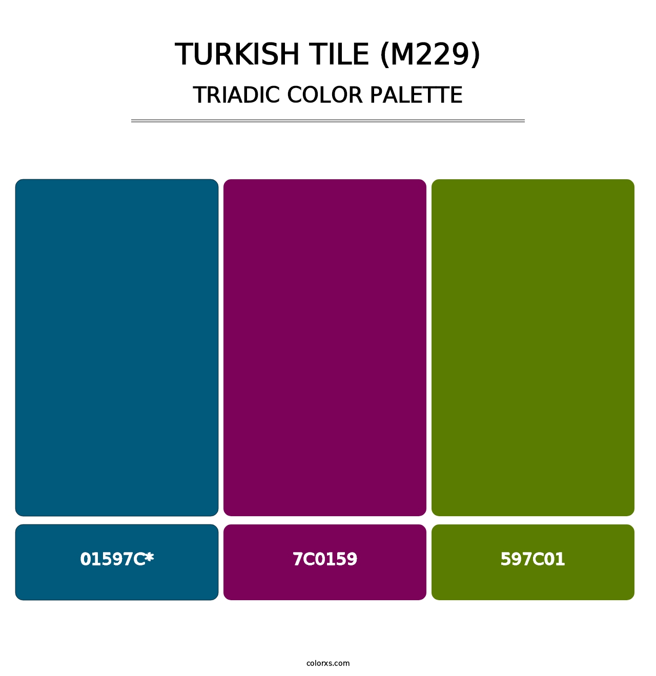 Turkish Tile (M229) - Triadic Color Palette