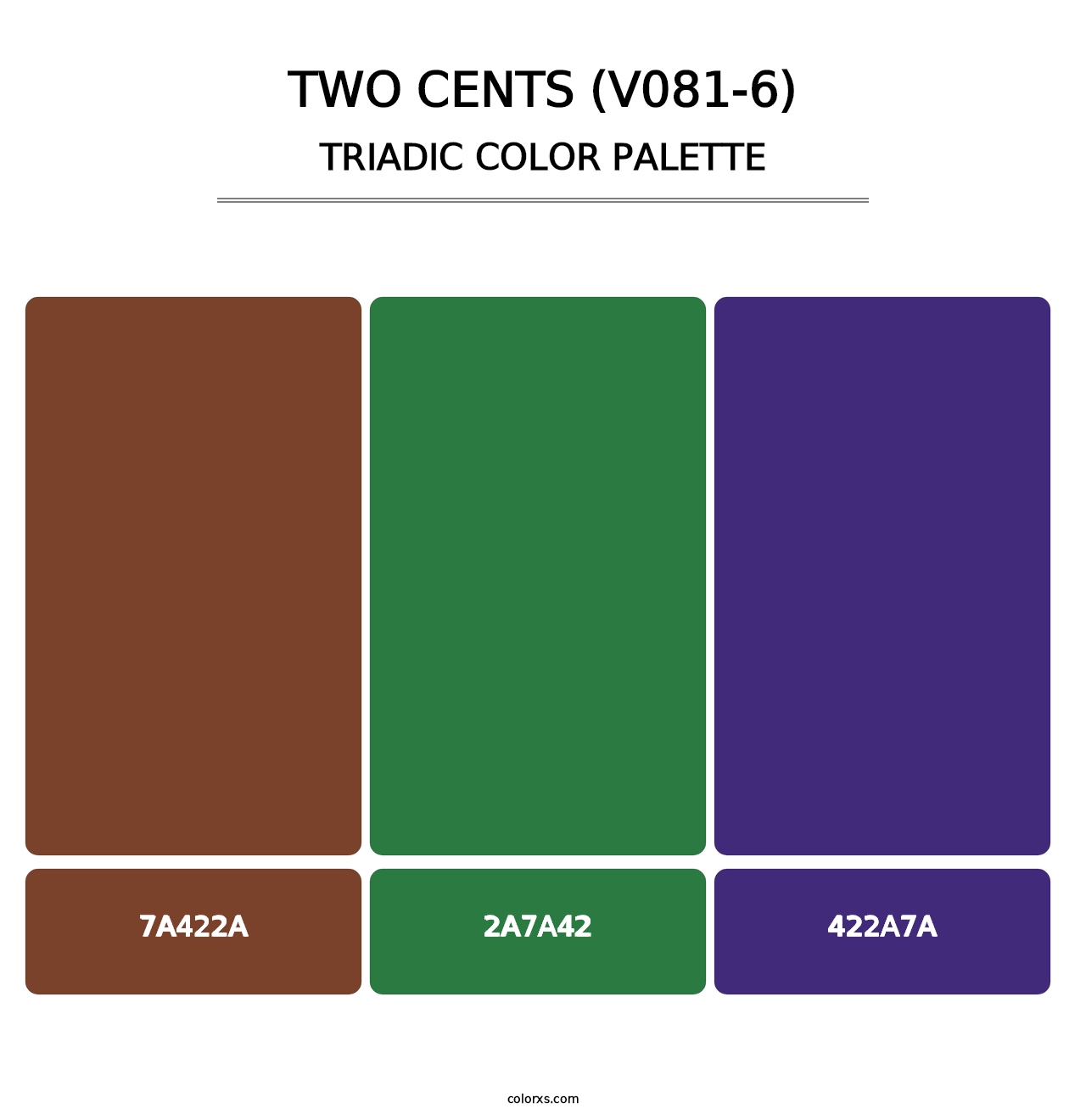 Two Cents (V081-6) - Triadic Color Palette