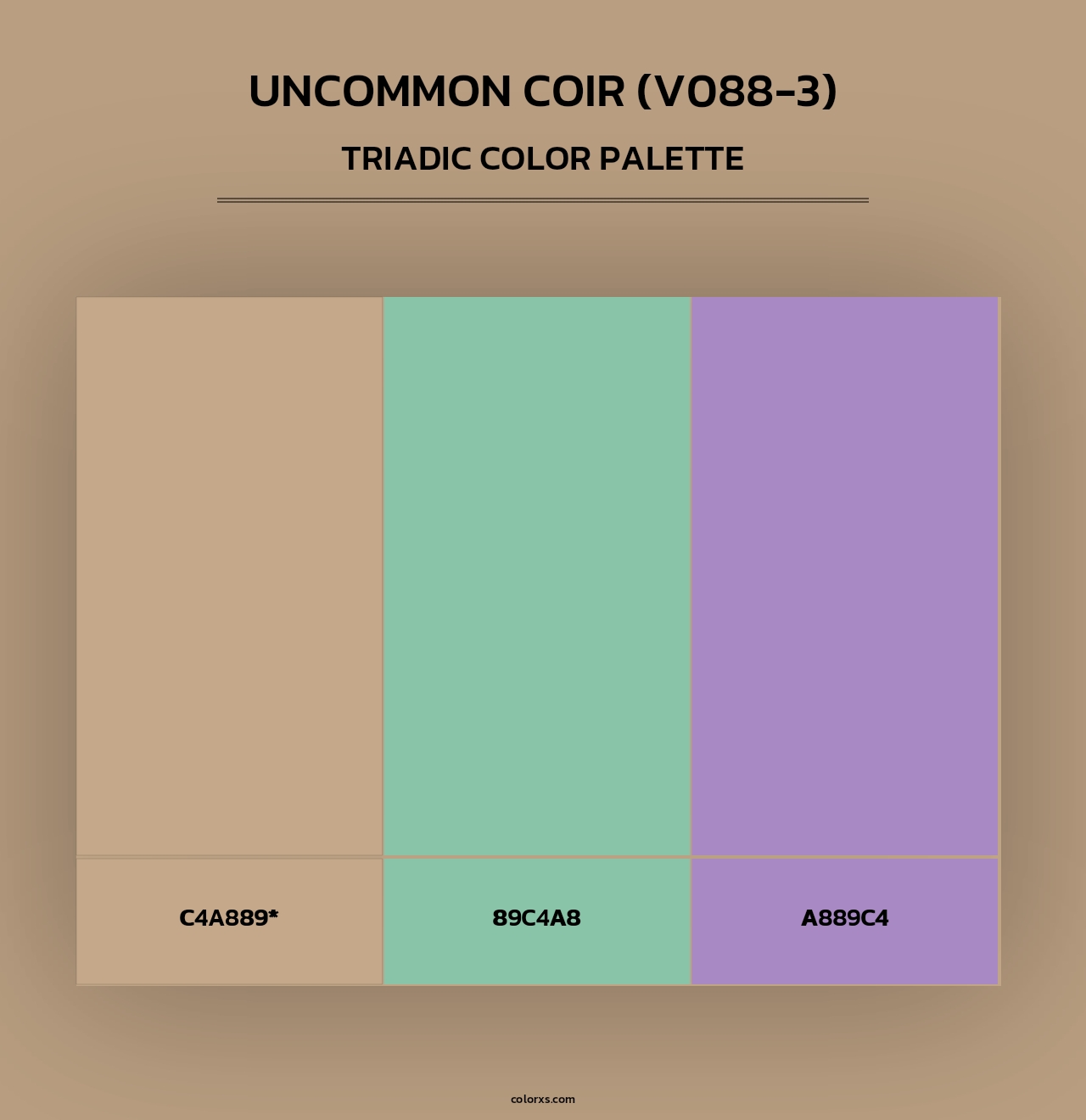 Uncommon Coir (V088-3) - Triadic Color Palette