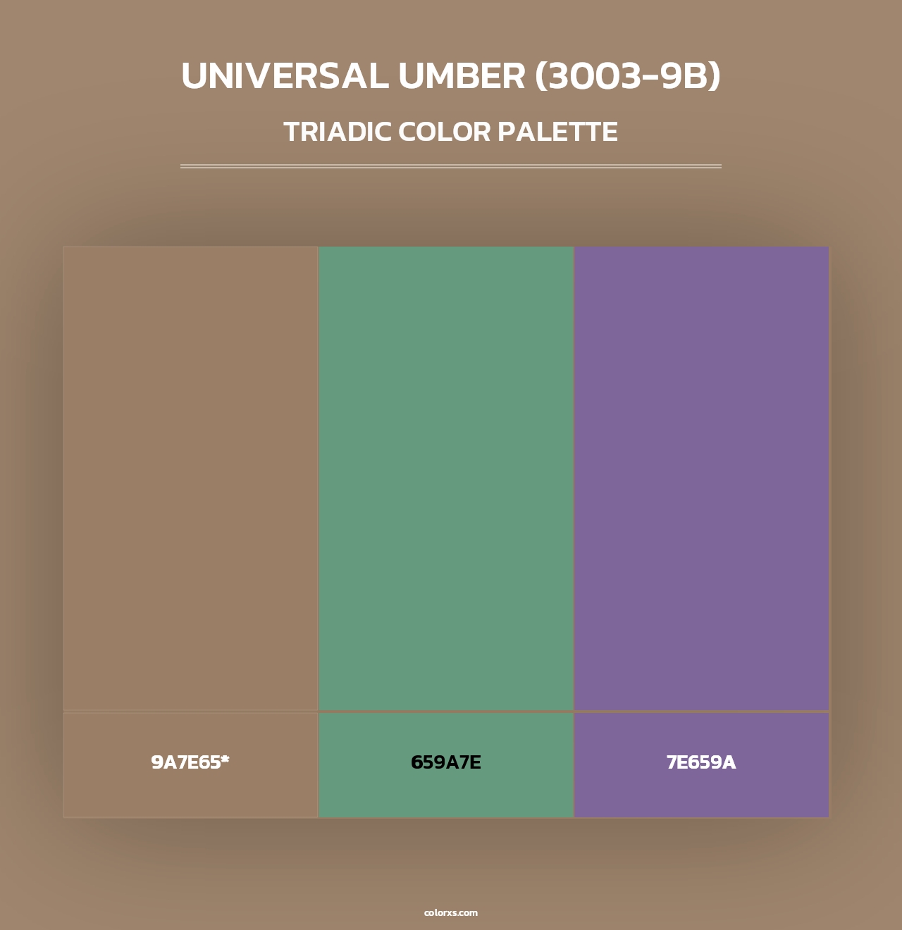 Universal Umber (3003-9B) - Triadic Color Palette
