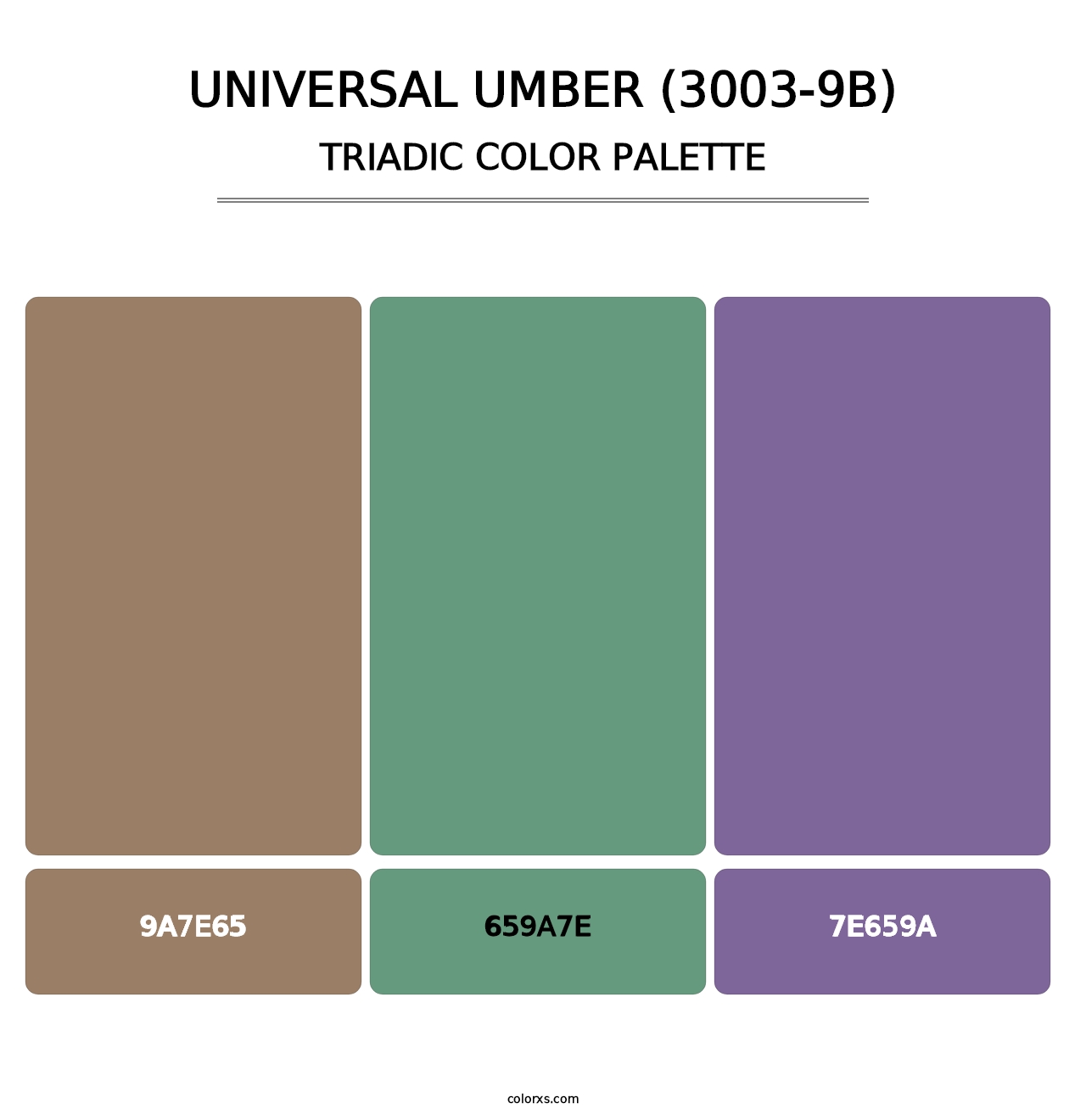 Universal Umber (3003-9B) - Triadic Color Palette