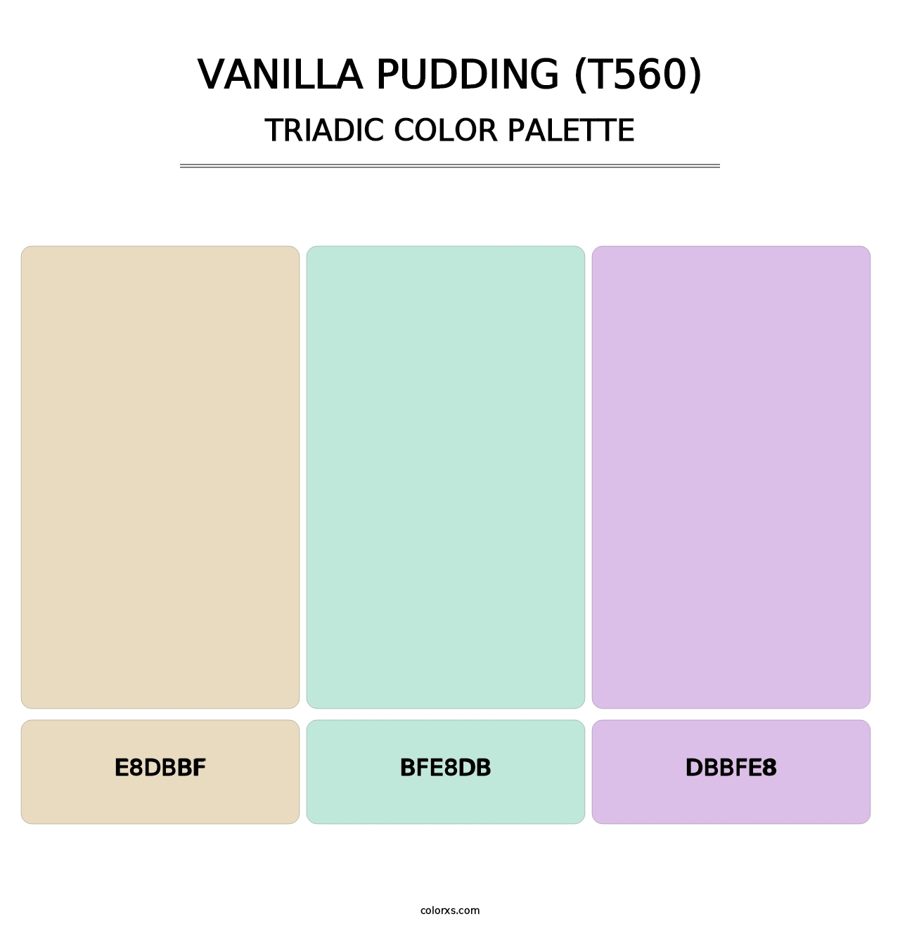 Vanilla Pudding (T560) - Triadic Color Palette