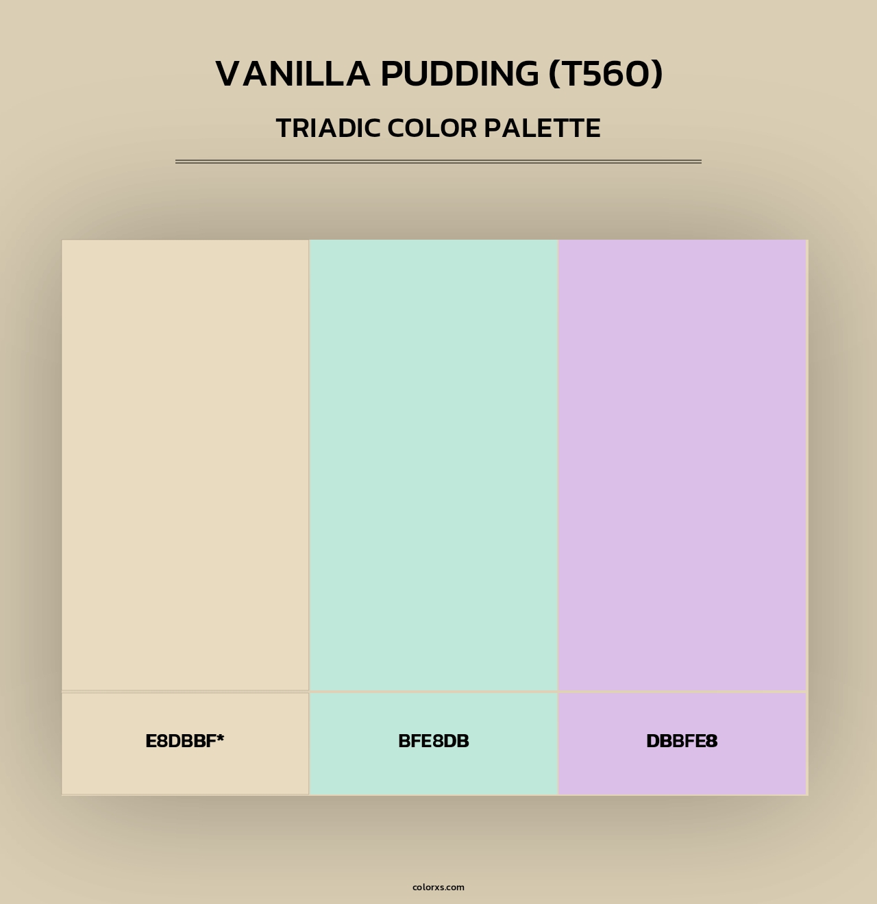 Vanilla Pudding (T560) - Triadic Color Palette