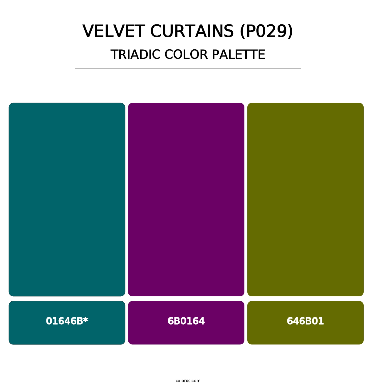 Velvet Curtains (P029) - Triadic Color Palette