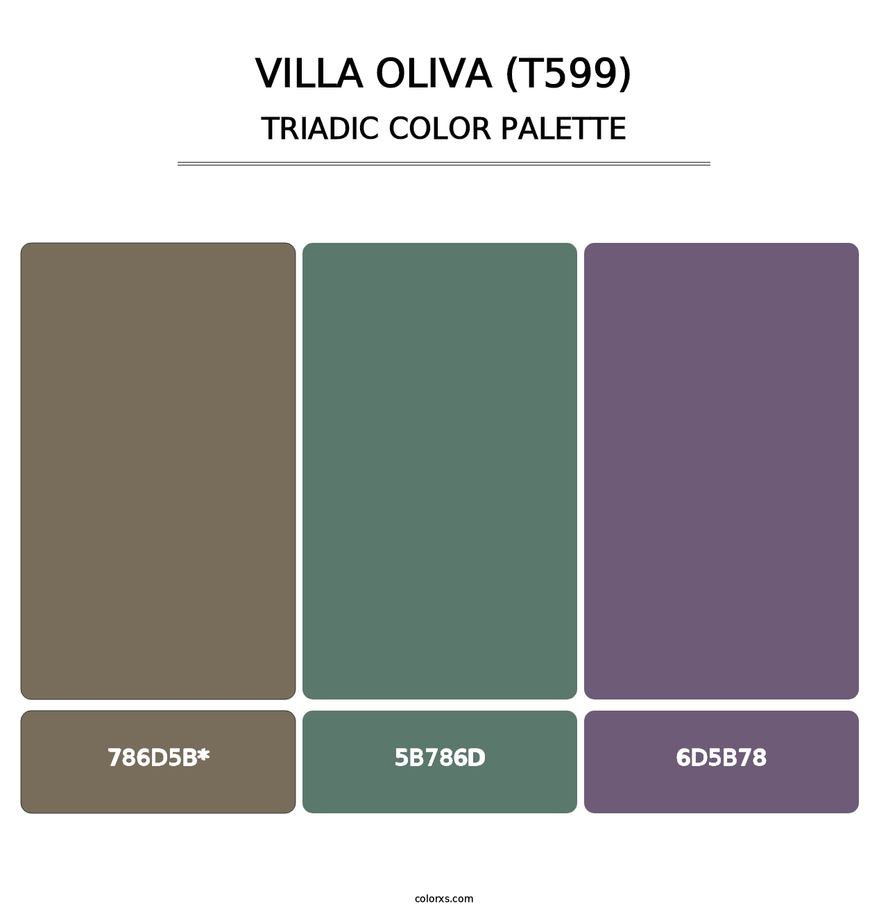 Villa Oliva (T599) - Triadic Color Palette