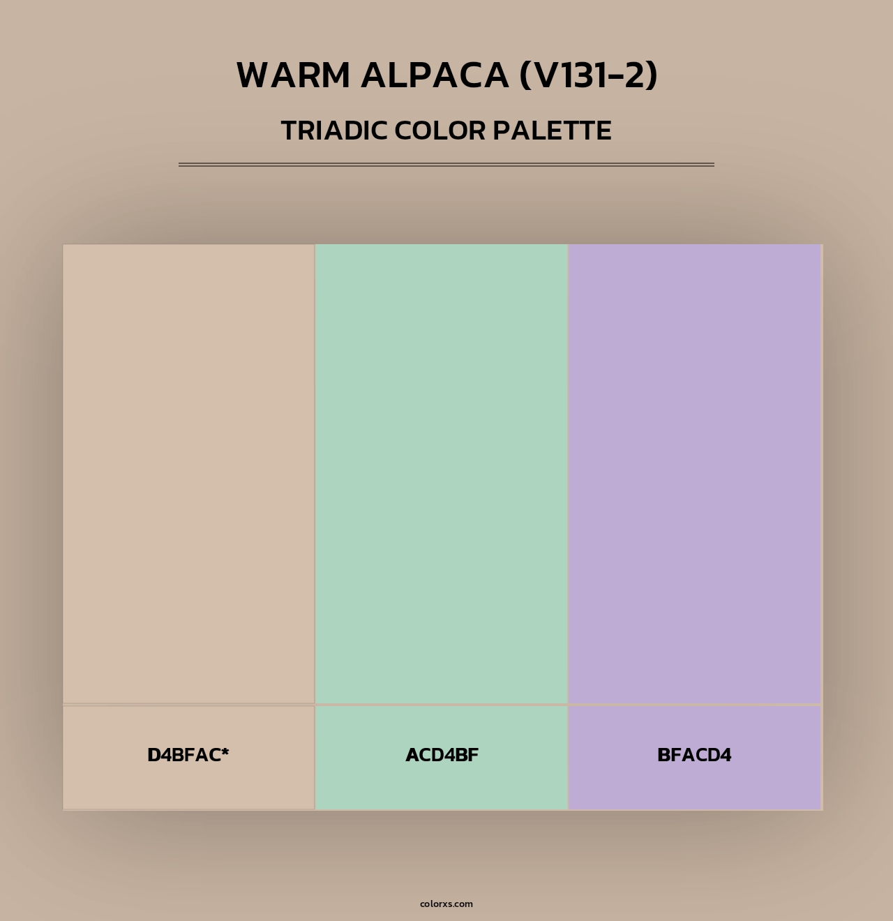 Warm Alpaca (V131-2) - Triadic Color Palette