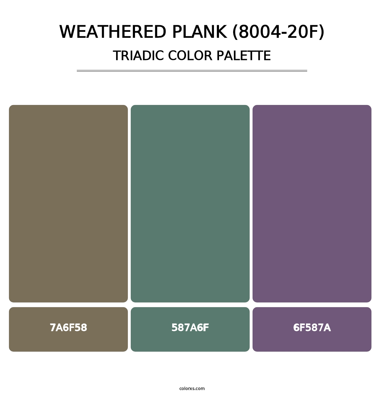Weathered Plank (8004-20F) - Triadic Color Palette