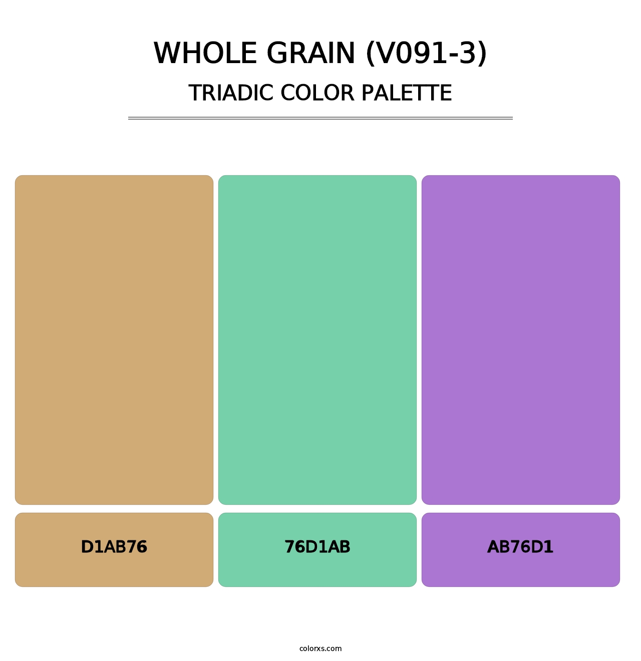 Whole Grain (V091-3) - Triadic Color Palette