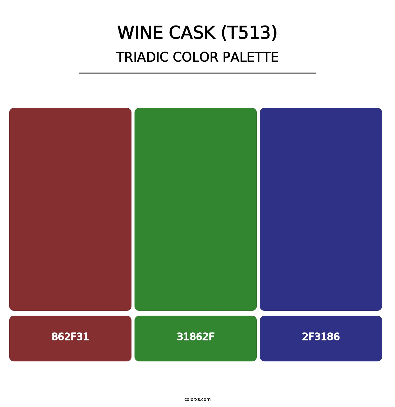 Wine Cask (T513) - Triadic Color Palette
