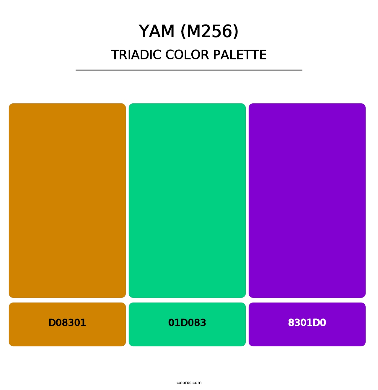 Yam (M256) - Triadic Color Palette