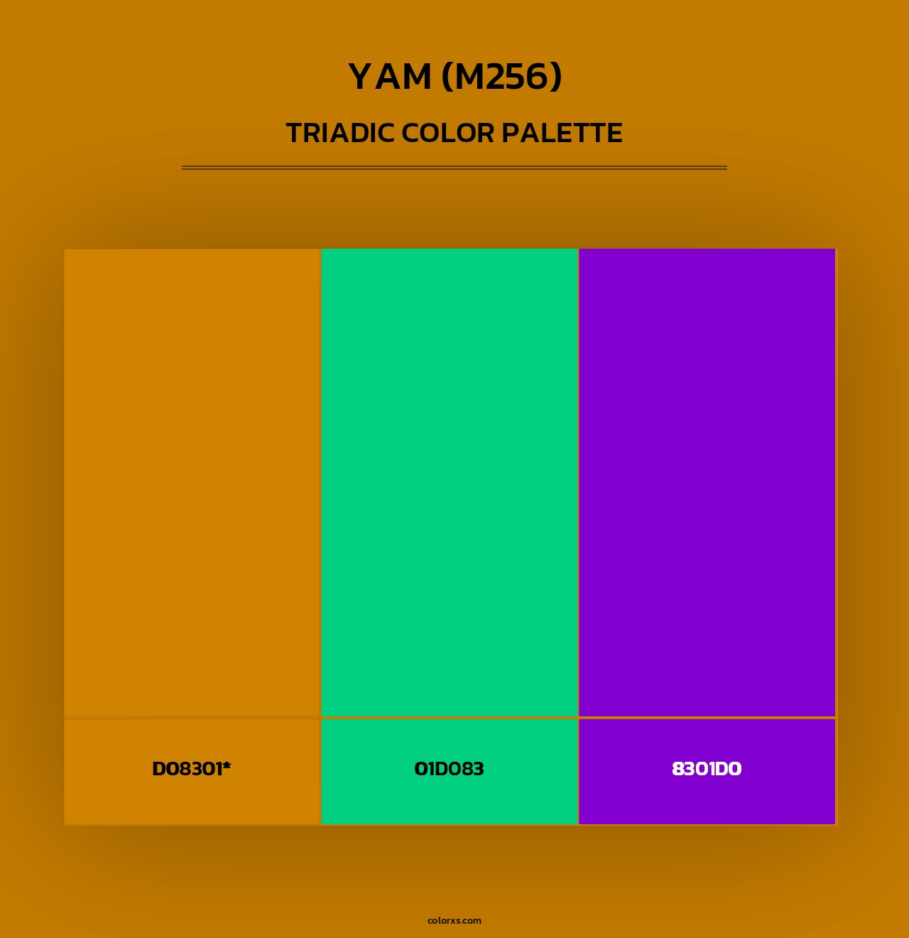 Yam (M256) - Triadic Color Palette