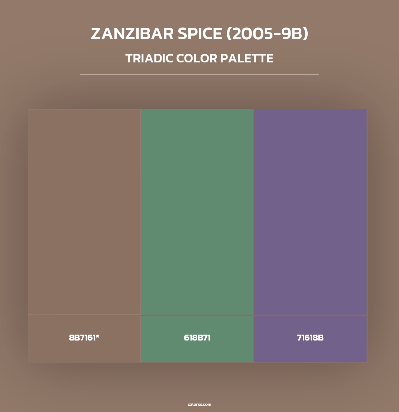 Zanzibar Spice (2005-9B) - Triadic Color Palette
