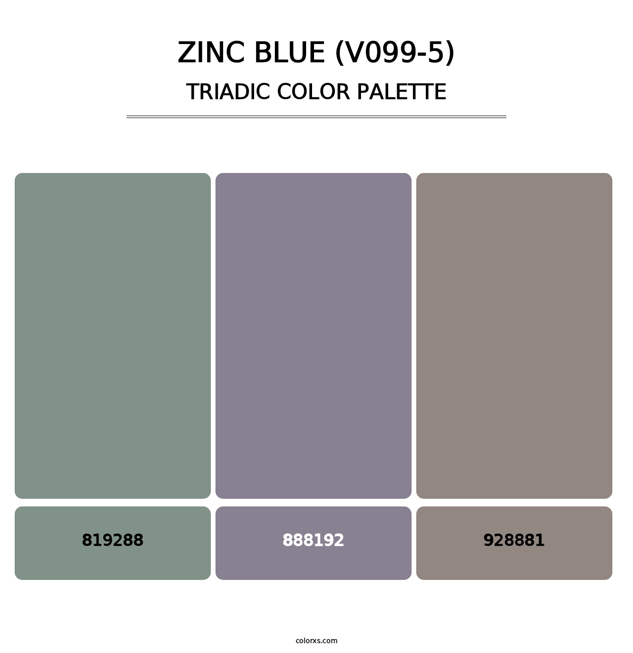 Zinc Blue (V099-5) - Triadic Color Palette