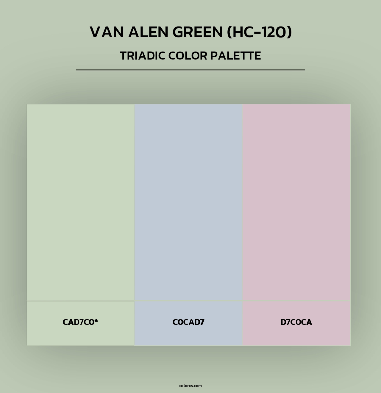Van Alen Green (HC-120) - Triadic Color Palette