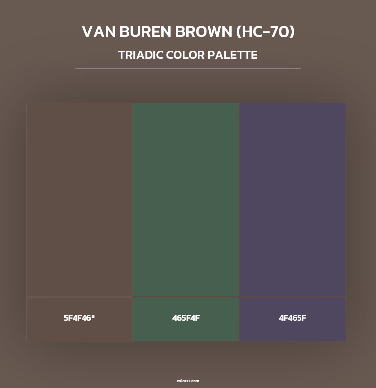 Van Buren Brown (HC-70) - Triadic Color Palette