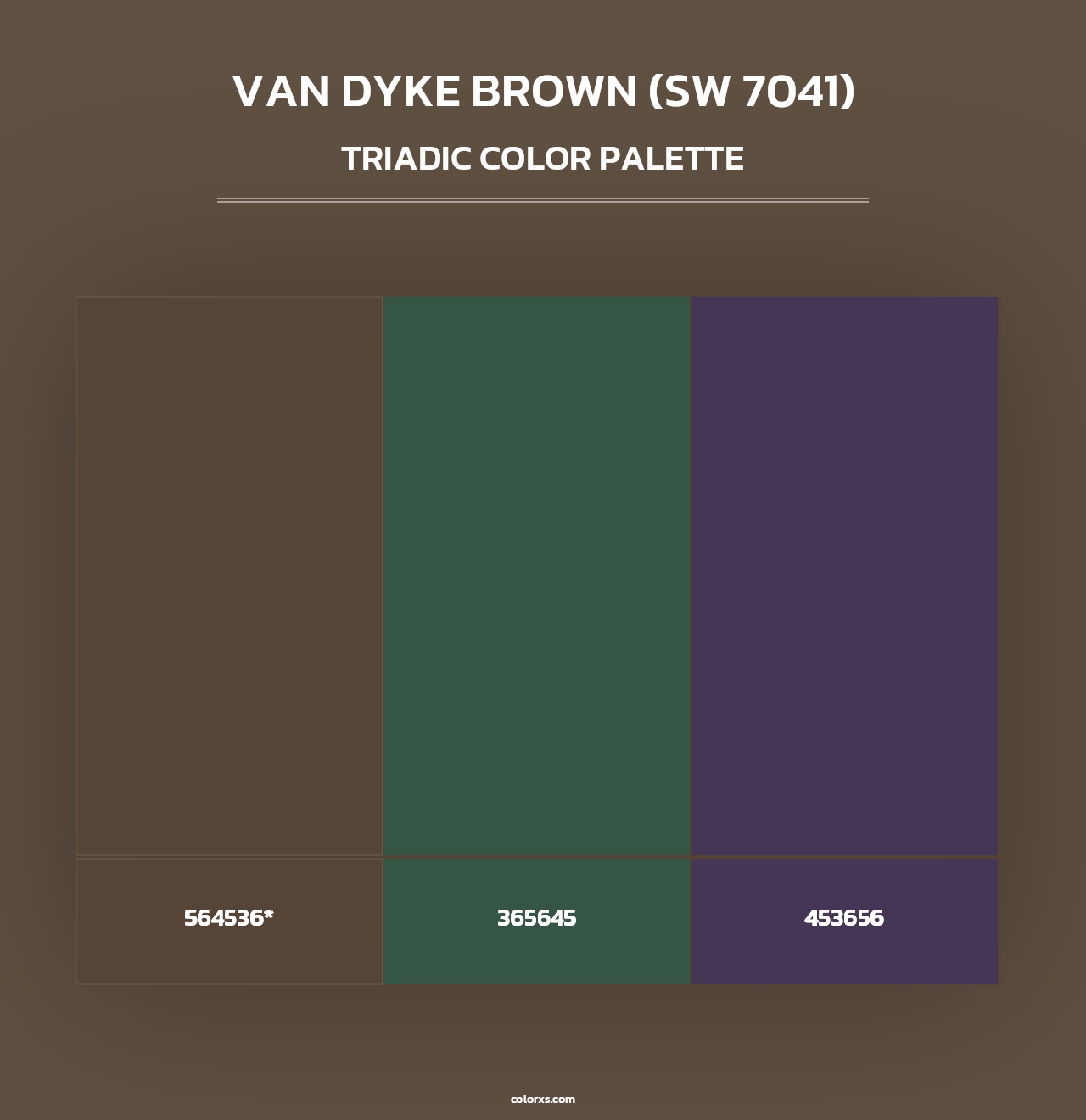 Van Dyke Brown (SW 7041) - Triadic Color Palette