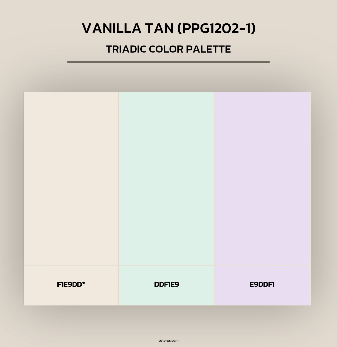 Vanilla Tan (PPG1202-1) - Triadic Color Palette
