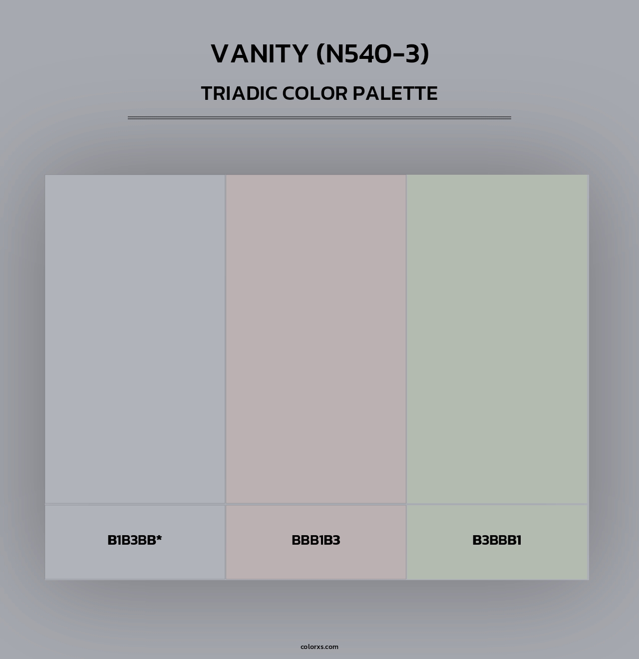Vanity (N540-3) - Triadic Color Palette