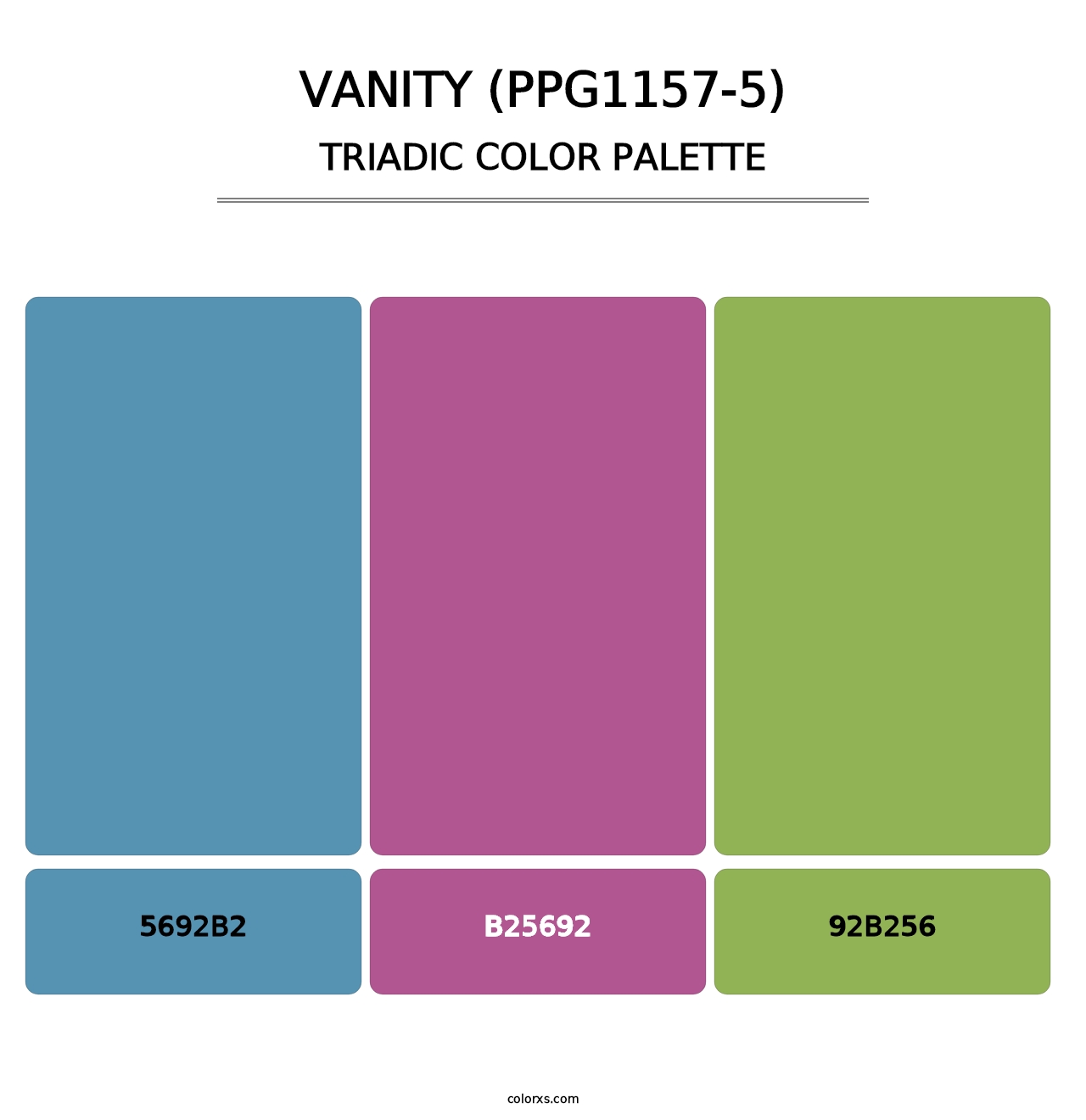 Vanity (PPG1157-5) - Triadic Color Palette