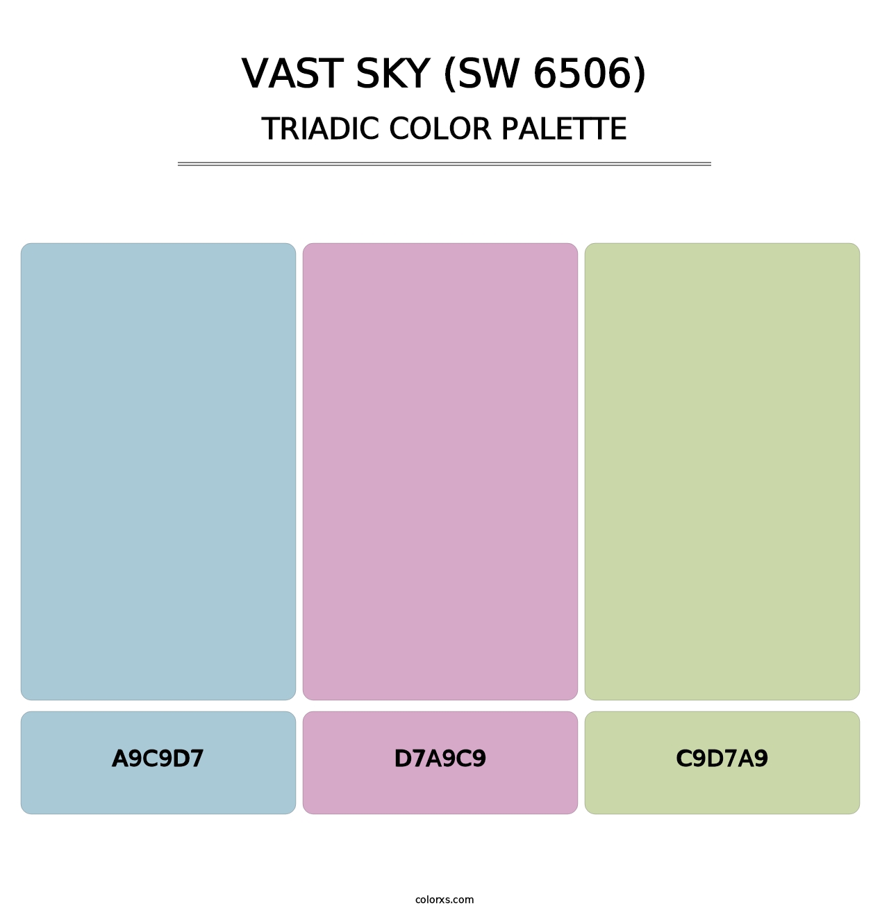 Vast Sky (SW 6506) - Triadic Color Palette