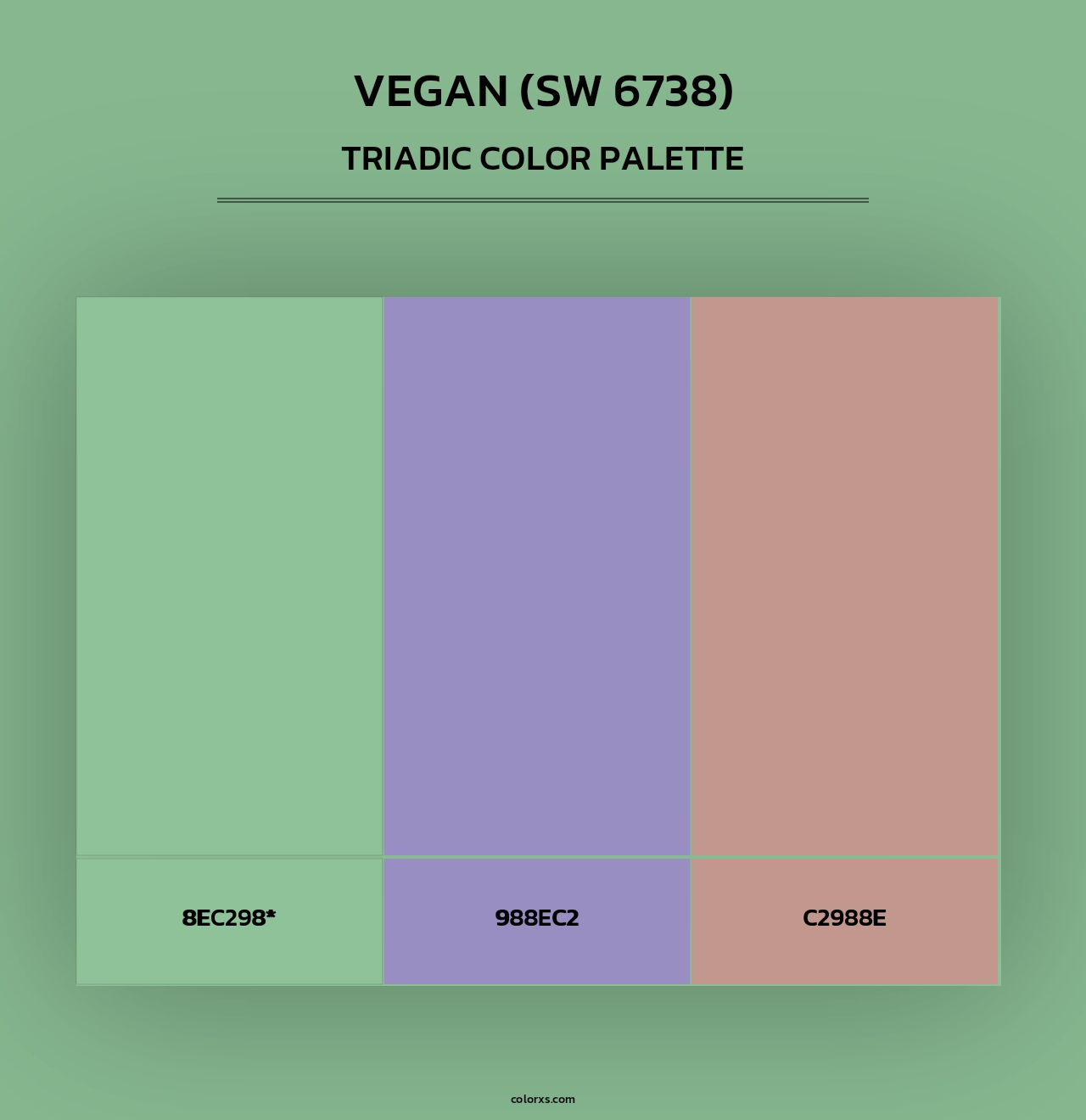 Vegan (SW 6738) - Triadic Color Palette