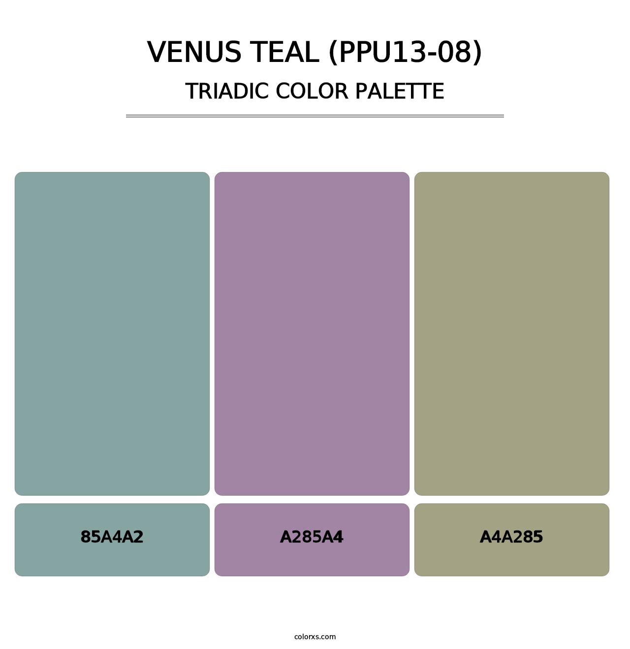 Venus Teal (PPU13-08) - Triadic Color Palette