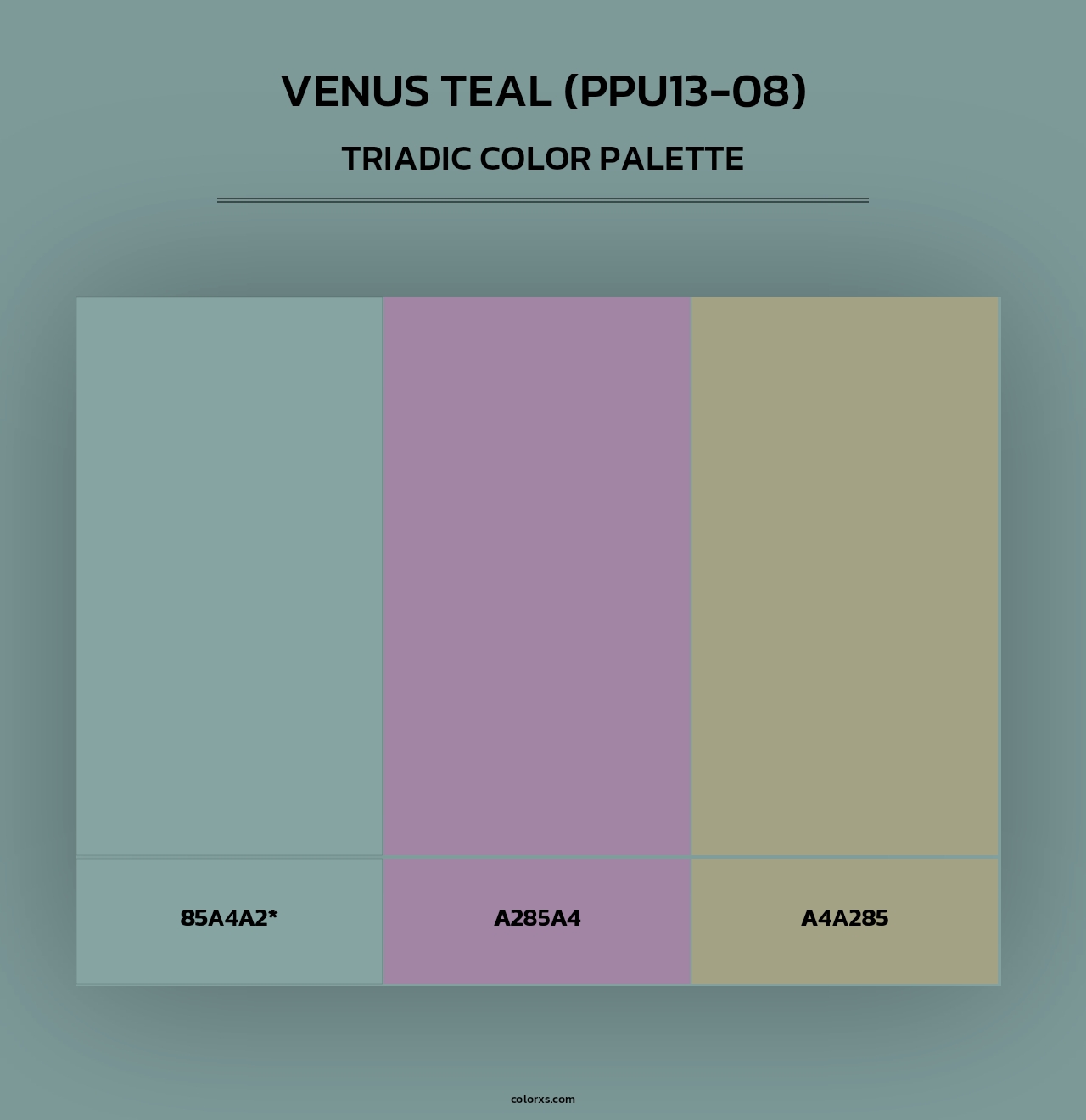 Venus Teal (PPU13-08) - Triadic Color Palette
