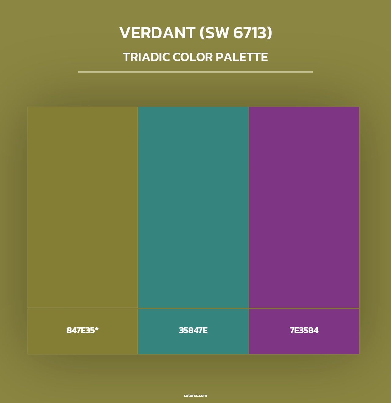 Verdant (SW 6713) - Triadic Color Palette
