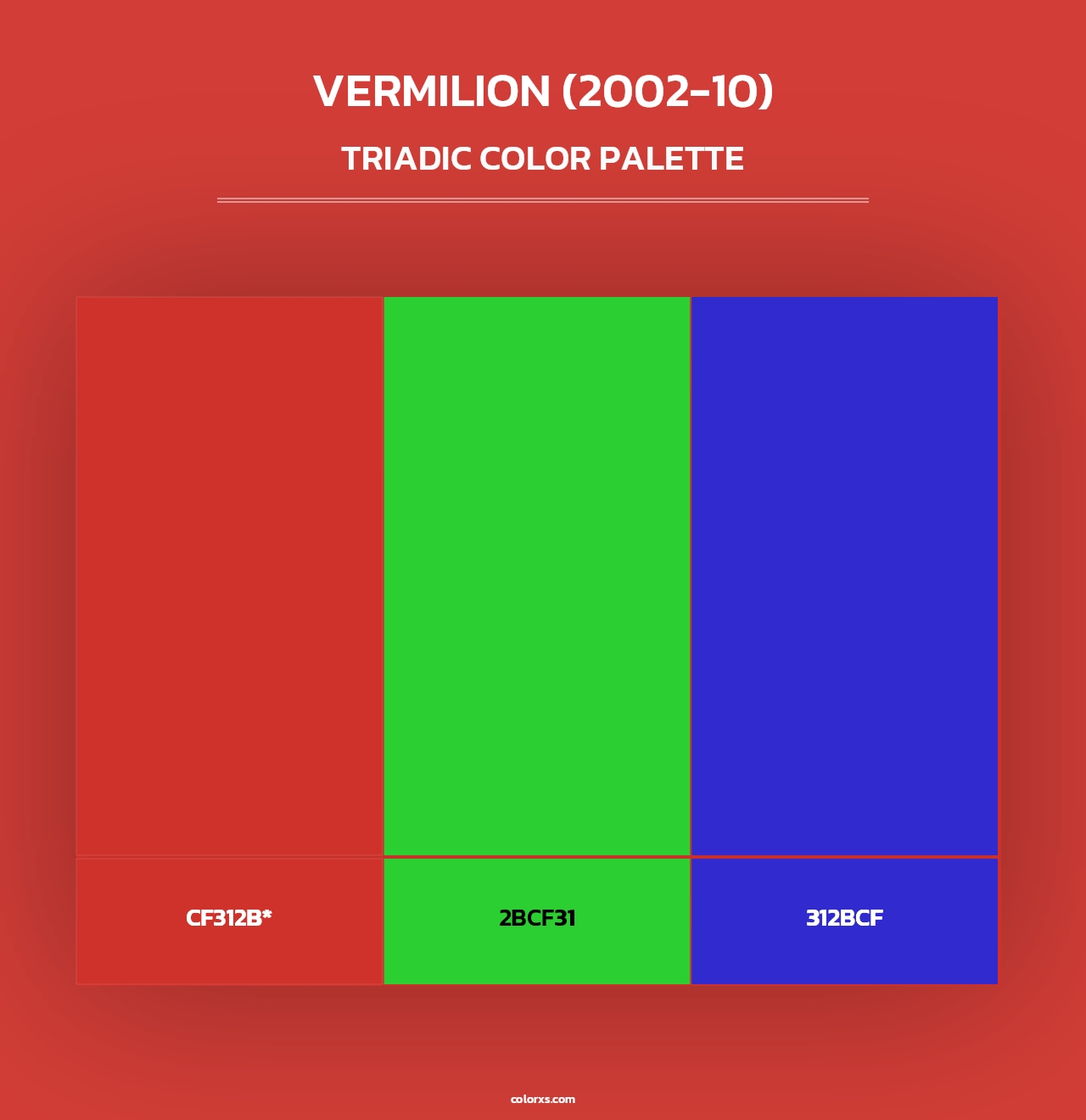 Vermilion (2002-10) - Triadic Color Palette