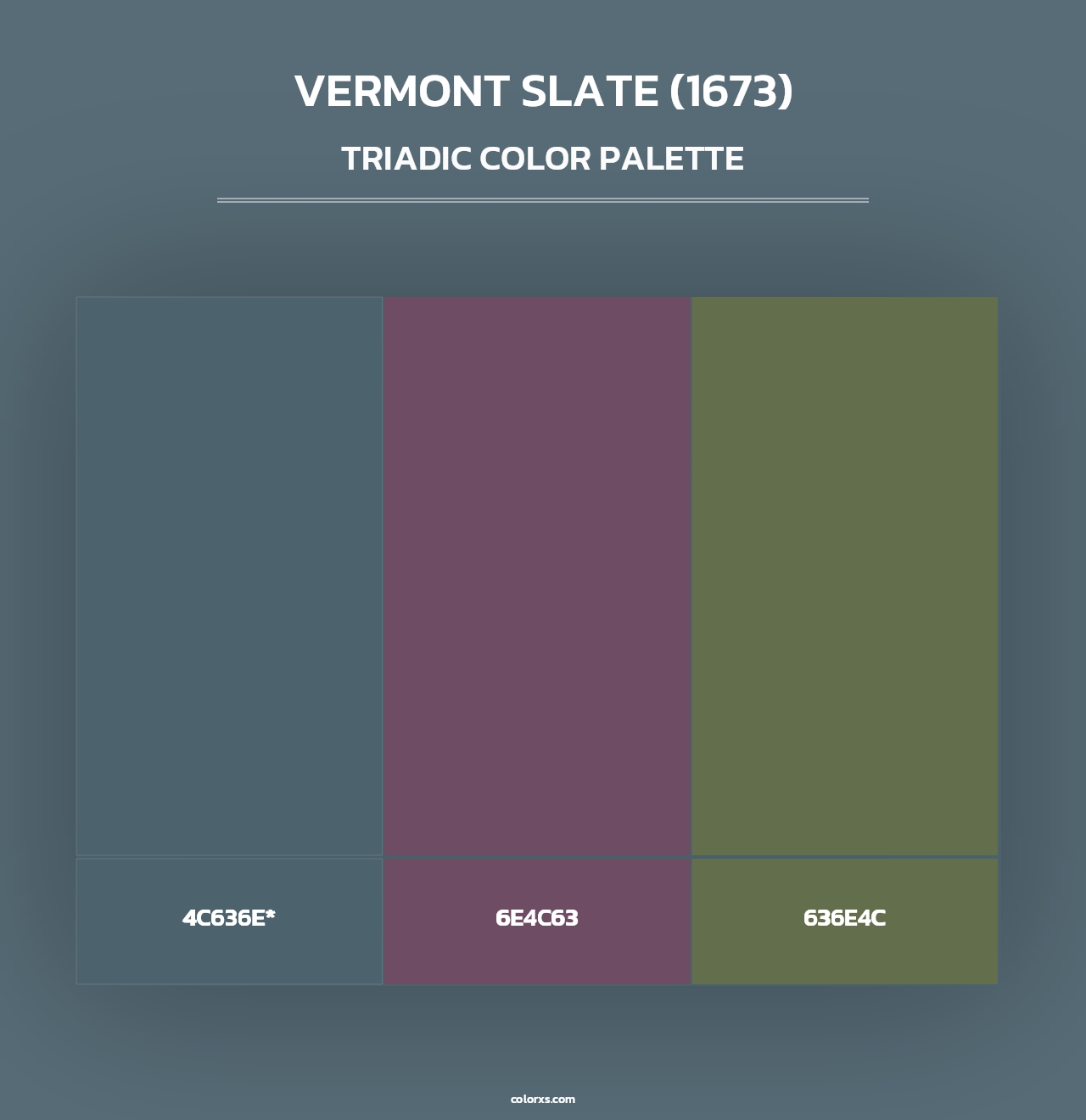 Vermont Slate (1673) - Triadic Color Palette