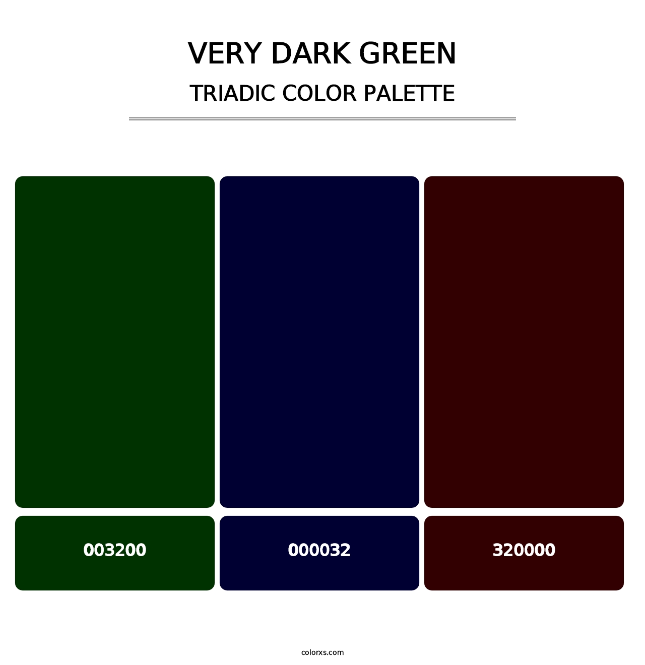 Very Dark Green - Triadic Color Palette