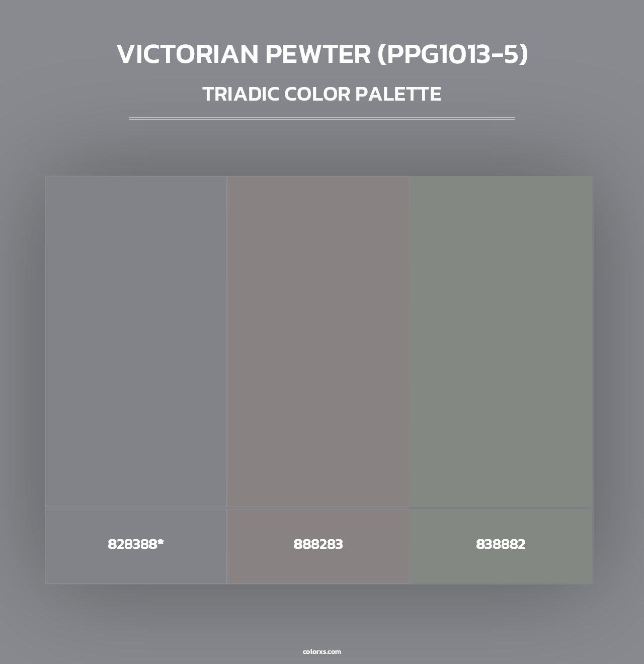 Victorian Pewter (PPG1013-5) - Triadic Color Palette
