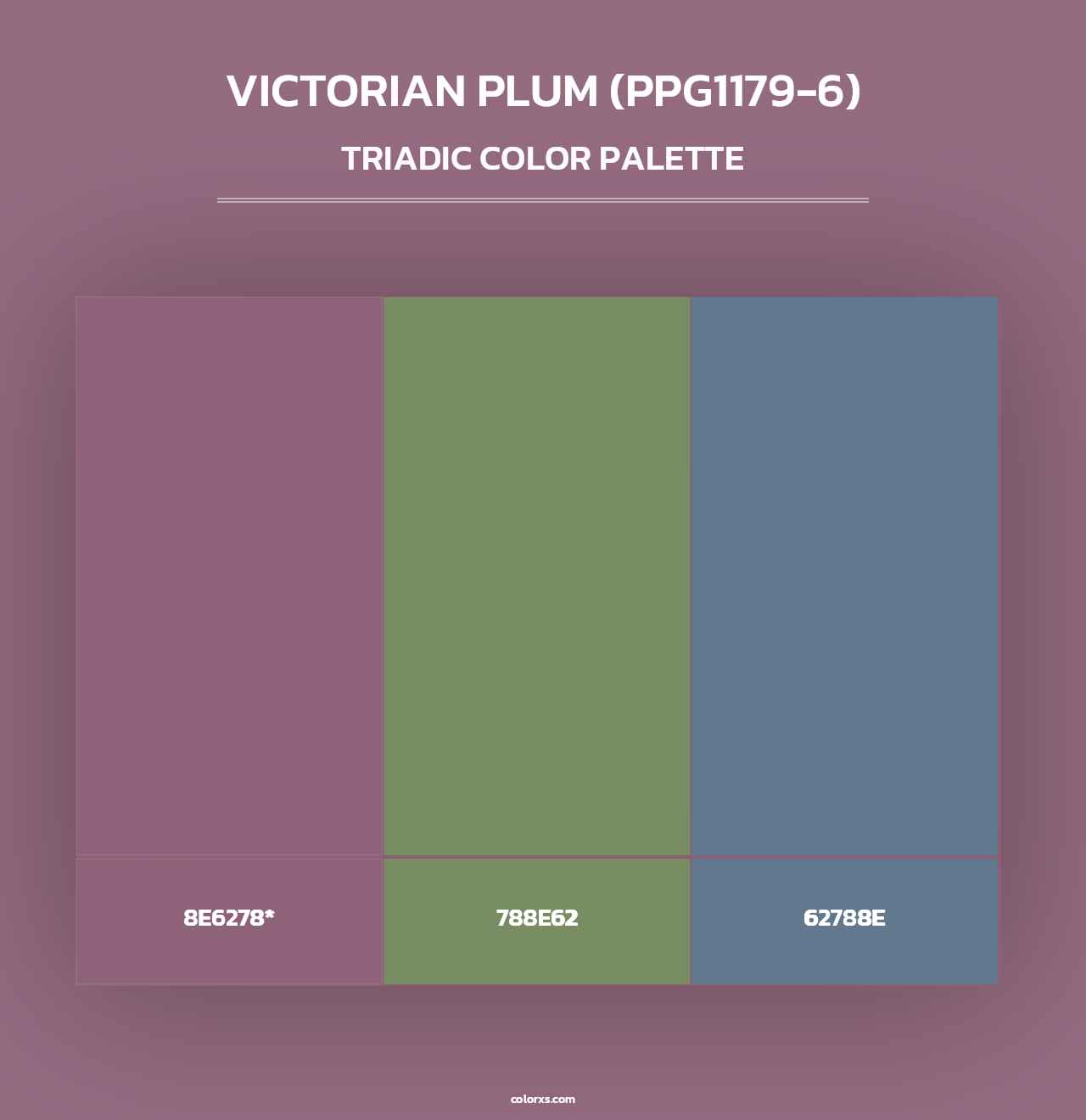 Victorian Plum (PPG1179-6) - Triadic Color Palette