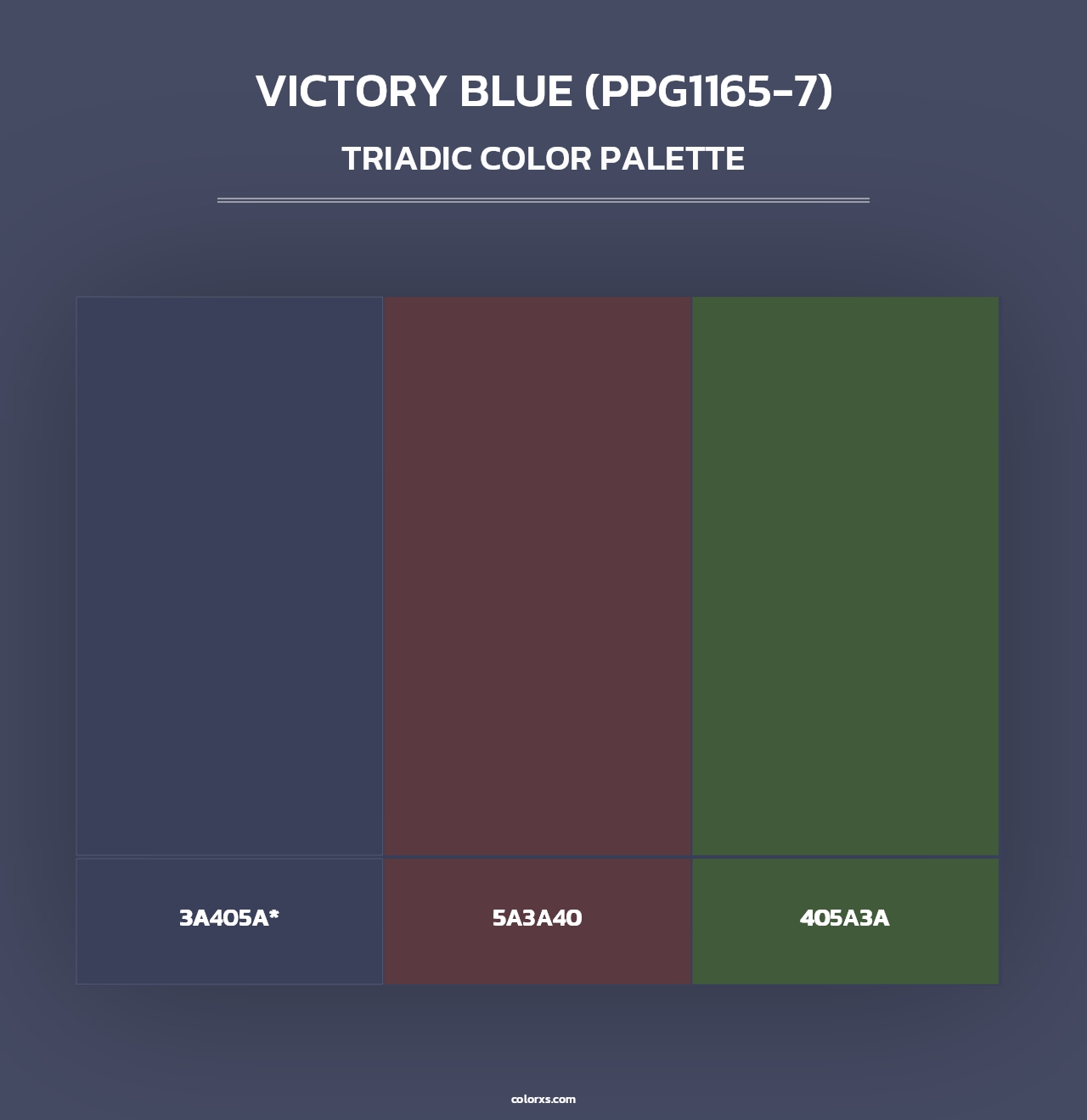 Victory Blue (PPG1165-7) - Triadic Color Palette